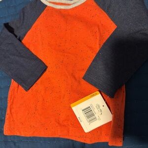 Little Me Orange and Blue Long‎ Sleeve Tee